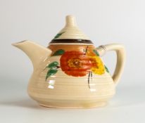 Clarice Cliff Rhodanthe Style patterned Lynton Teapot, height 12cm