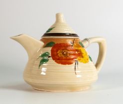 Clarice Cliff Rhodanthe Style patterned Lynton Teapot, height 12cm