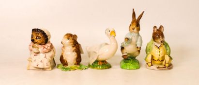 Beswick Bp4 Beatrix Potter figures to include Mrs Tiggy Winkle Takes Tea, Peter Rabbit, Timmy