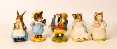 Boxed Royal Albert Beatrix Potter figures to include Ribby & The Patty Pan, Mrs Rabbit & Bunnies,