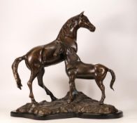 Reproduction Bronze figure of Mare and Foal on base. Height 43.5cm. Collection or courier only due