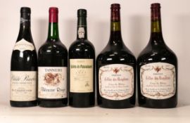 Five Bottles off Vintage Wines to include 150cl bottles of 1993 Cellier Des Dauphins Cotes Du Rhone,