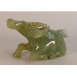 Carved Jade/hardstone model of water buffalo,h.8 x L.14cm.