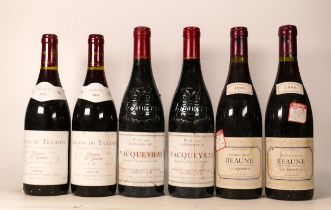 Six Bottles Vintage Red Wine including 2004 Coteau De Tricastein, 1999 Vacqueyras Cuvee Special,