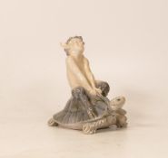 Royal Copenhagen figurine, modelled in the form of a fawn seated on a tortoise, height 9cm