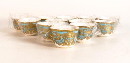 De Lamerie Fine Bone China Set of Royale pattern 12 Arabic Tea Cups, diameter 5.5cm