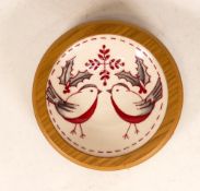 Moorcroft Coaster Nordic Robin By Vicky Lovatt, diameter 14cm