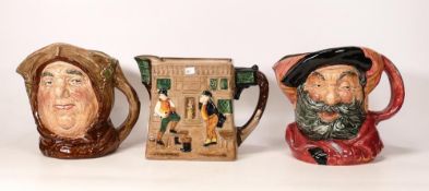 Royal Doulton Large Character Jugs Falstaff , Friar Tuck & Doulton Pick wick papers embossed jug(3)