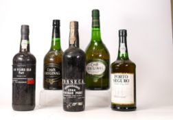 Three Bottles of Vintage Port to include Porto Seguro , 1964 Fonseca, M & S 10 year old port & 2