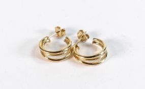 Pair of 9ct gold earrings,1.6g.