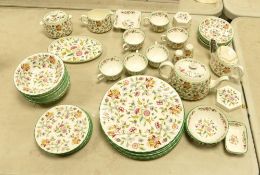 A large collection of Minton Haddon Hall Patterned tea & dinner ware to tea set, 8 x 27cm dinner