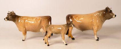 Beswick Jersey family to include Bull 1422, cow 1345 and calf 1249D (3)