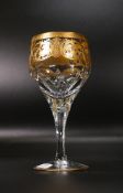 Four De Lamerie Fine Bone China heavily gilded Robert Adam Pattern Red Wine Glass Goblets in