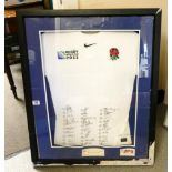 Sporting Rugby memorabilia, England's 2011 World Cup shirt signed by all 30 players of England
