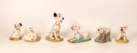Royal Doulton 101 Dalmatians Figures to include Pongo Dm6, Penny & Freckles DM3, Penny Dm2, Lucky
