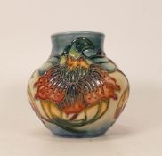 Moorcroft Tiger Lily vase . Dated 1998 , seconds in quality. Height 8cm