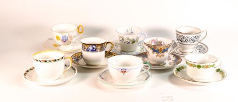 Eight Shelley cups & saucers to include patterns 10437, 2124, 13291, 2204, 11088, 13590, 14294,