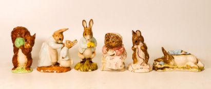 Boxed Royal Albert Beatrix Potter figures to include Peter with Daffodils, Mrs Rabbit & Peter,