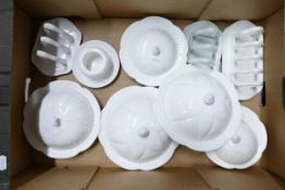 Shelley Dainty white lidded muffin dishes along with 3 toast racks, mustard pot and saucer (lid