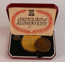 Pobjoy Mint Montgomery Crown Medal 1976, 22ct Gold on Sterling Silver, 28.6g, encapsulated, boxed
