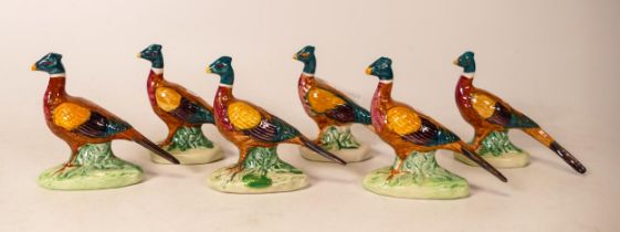 Six Beswick Pheasants 767a & 767b(6)