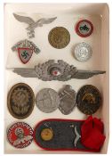 A collection of German military badges, some later aluminium re-strikes. (12)