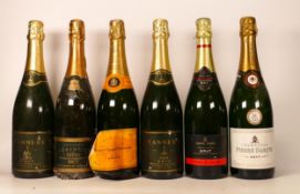 A collection of vintage Champagnes & Cava wines to include Pierre Darcys, Tanners, Chapel Down,