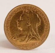 FULL Gold Sovereign, Victoria, dated 1896.