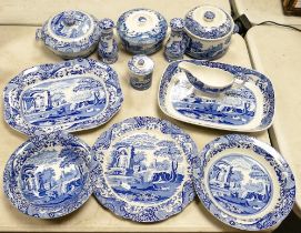 Spode Italian dinner ware to include 3 lidded tureens, oven dish, large salt & pepper pots, preserve