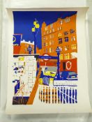 Un Mounted Elizabeth Baranov signed & dated limited edition screen print of London Underground, 64 x