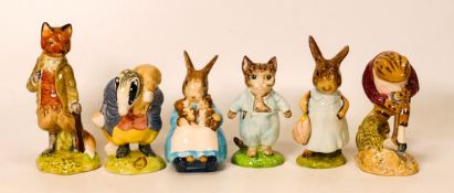 Beswick Bp4 Beatrix Potter figures to include Mrs Rabbit & Bunnies, Tommy Brock, Tom Kitten, Mr