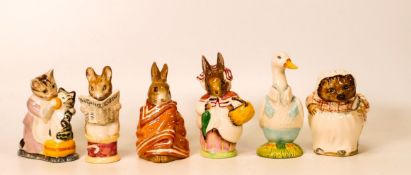 Beswick Bp4 Beatrix Potter figures to include Mr Drake Puddleduck, Poorly Peter Rabbit, Mrs