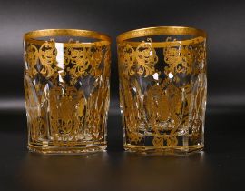 Two De Lamerie Fine Bone China heavily gilded Tumbler Glasses , specially made high end quality