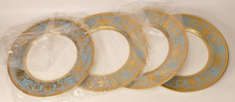 De Lamerie Robert Adam Pattern Set of 4 Turquoise 27cm Plates