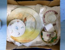 4 x pretty coffee cups & saucers, Royal Crown Derby (2nd), Doulton & 2 x Paragon, together with "
