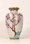 Cloisonné Enamel Vase decorated with prunus , height 15cm