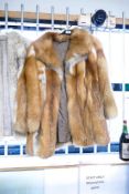 Ladies red fox fur 3/4 length coat. Approx size 12/14