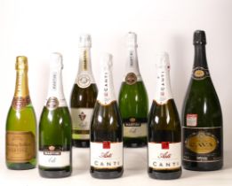 A collection of vintage Sparkling Wines to include Riesling Italico Martini, Consorzio Dell Asti