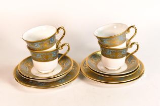 De Lamerie Robert Adam Pattern Set of 4 Turquoise Trios