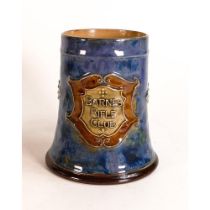 Royal Doulton Lambeth Stoneware Tankard, 'Barnes Rifle Club' in raised relief to front facing shield