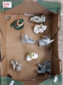 A Small Collection Of Coalport Orniment Animals to Include Elephants, Owl, Duckling, Snake, Etc (1