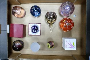 A collection of Caithness & similar Glass paperweights etc
