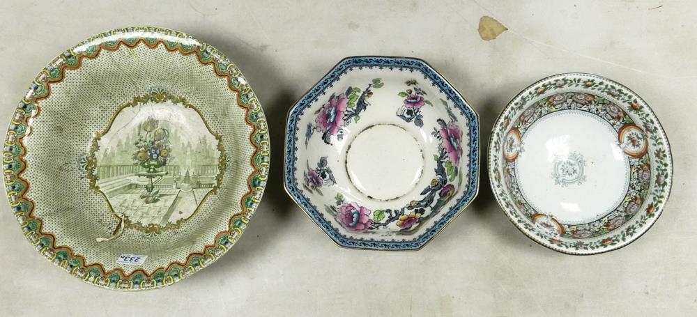 Three Victorian Earthenware Bowls to include Keeling & Co. Losol Ware Fruit Bowl, Copeland New