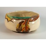 Clarice Cliff Embossed Bowl decorated in Autumn Leaf Pattern diameter 23cm