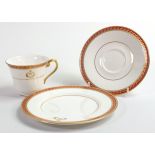 De Lamerie Fine Bone China, heavily gilded Special Commission Trio , specially made high end quality