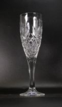 Boxed Set of six Caambridge 24 % Lead Crystal Campagne Flutes, height 22.5cm