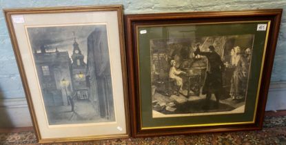 Four Framed Artworks to include a signed lim. edition print 'The Lamplighter' by Anthony Forster,
