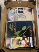 A collection of signed vintage records and memorabilia (1 tray)