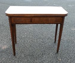 Georgian mahogany D-end foldover table, 92 x 45cm.