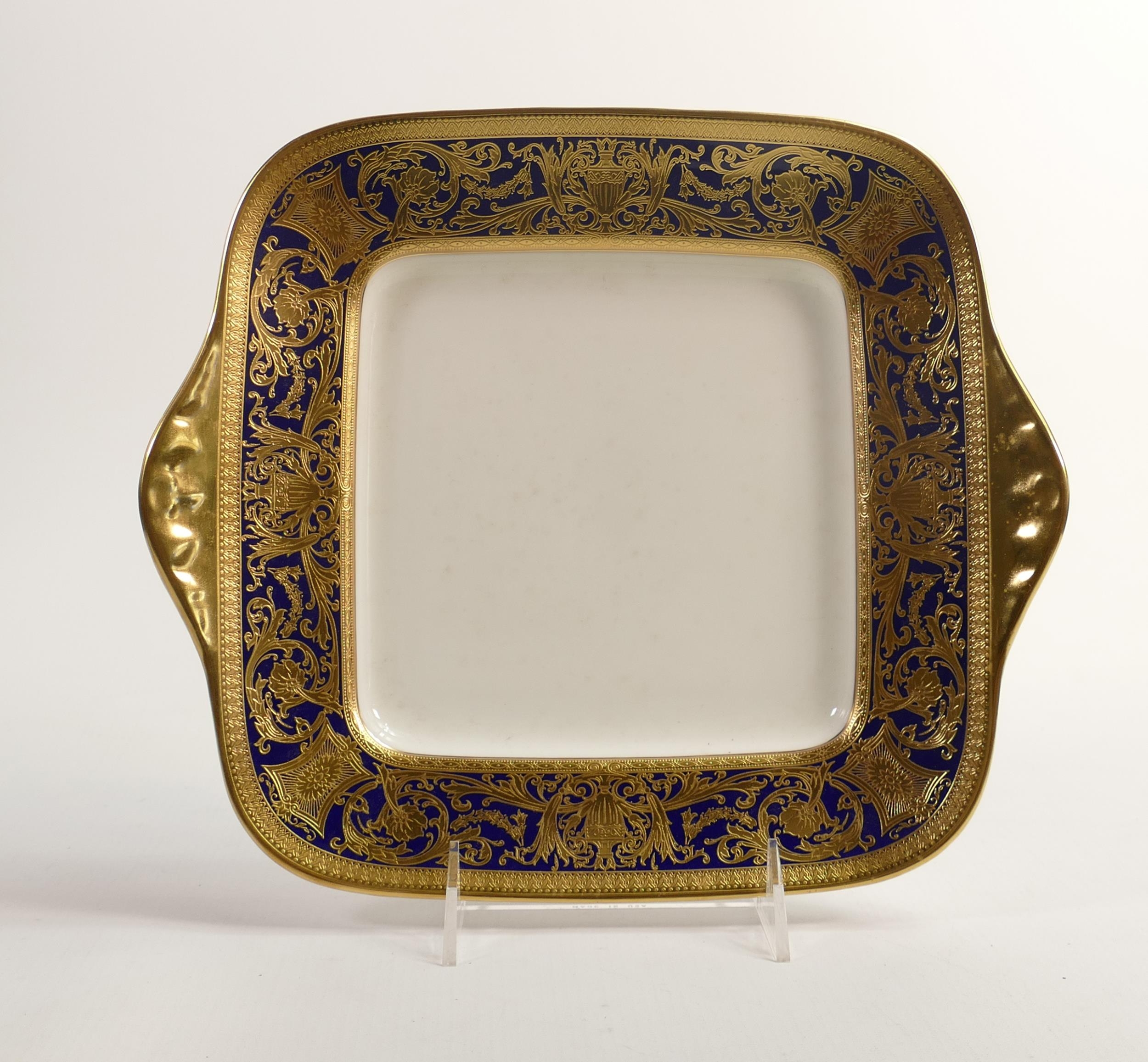 De Lamerie Fine Bone China Cobalt Blue Handled Sandwich Plate , specially made high end quality